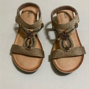 Chic Gold Beaded Sandals